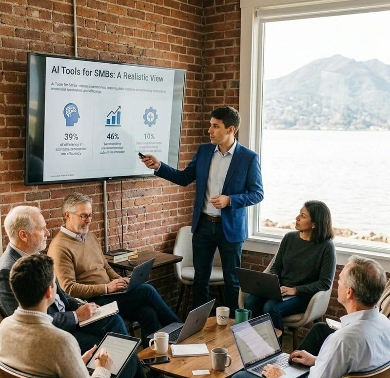 Kelan Bomar teaching a group — AI Tutor and Business Implementation Consultant